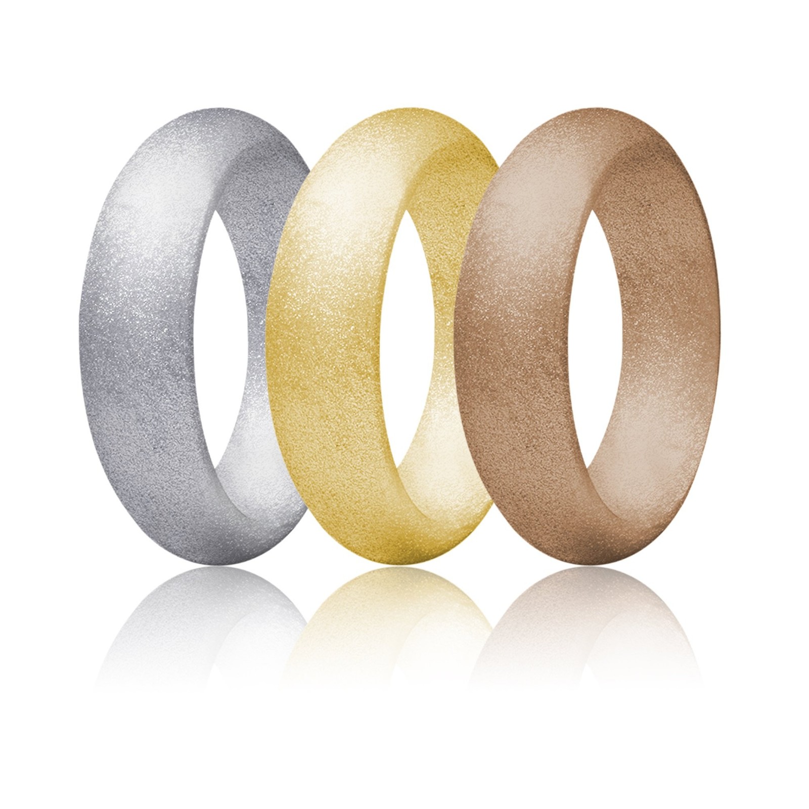 Silicone Wedding Ring For women, Thin and Stackable Durable Rubber Safe Band …