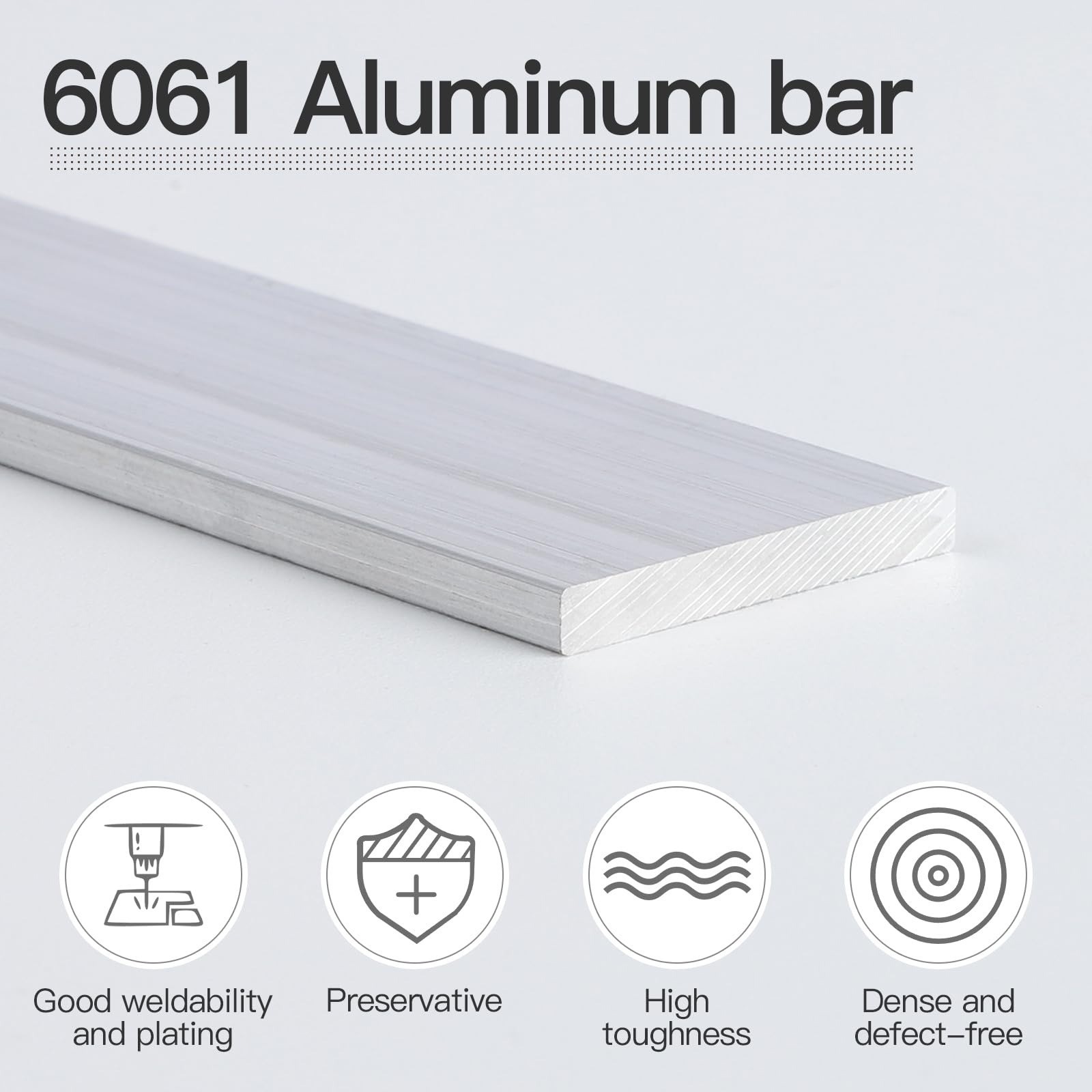6061 Aluminum Flat Bar 1/8″ x 1″ x 12″ – 6 Pieces – General Purpose