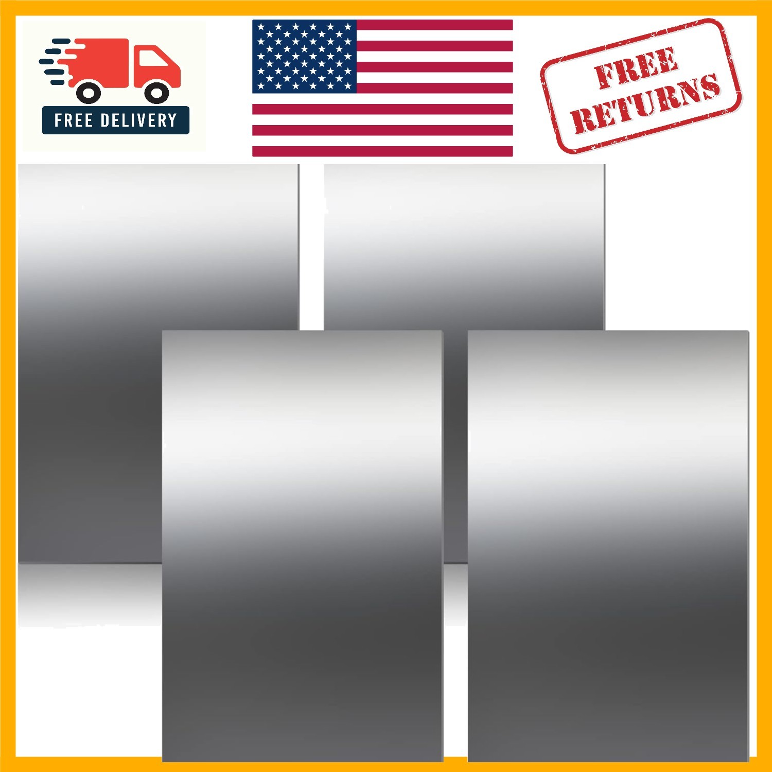 Versatile Flat Metal Sheets – 4 Pcs 12 x 6 Inch Non-Magnetic Crafting Essentials