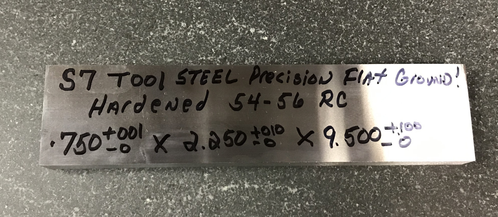 S7 TOOL STEEL 3/4″ HARDENED .750 X 2.250 X 9.50″ Insert Molding Flat Bar Stock