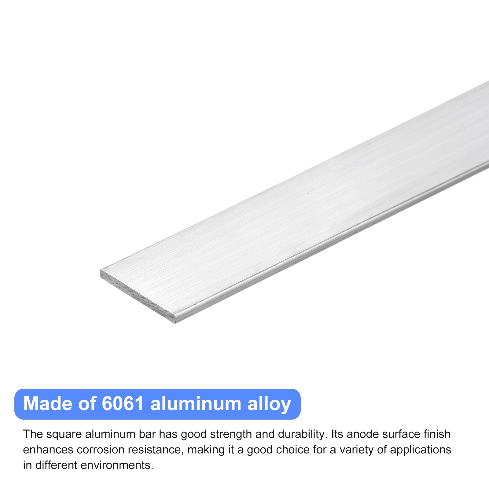 2pcs Square Aluminum Bar 1/8″ Thick 1.4″ Width 12″ Length