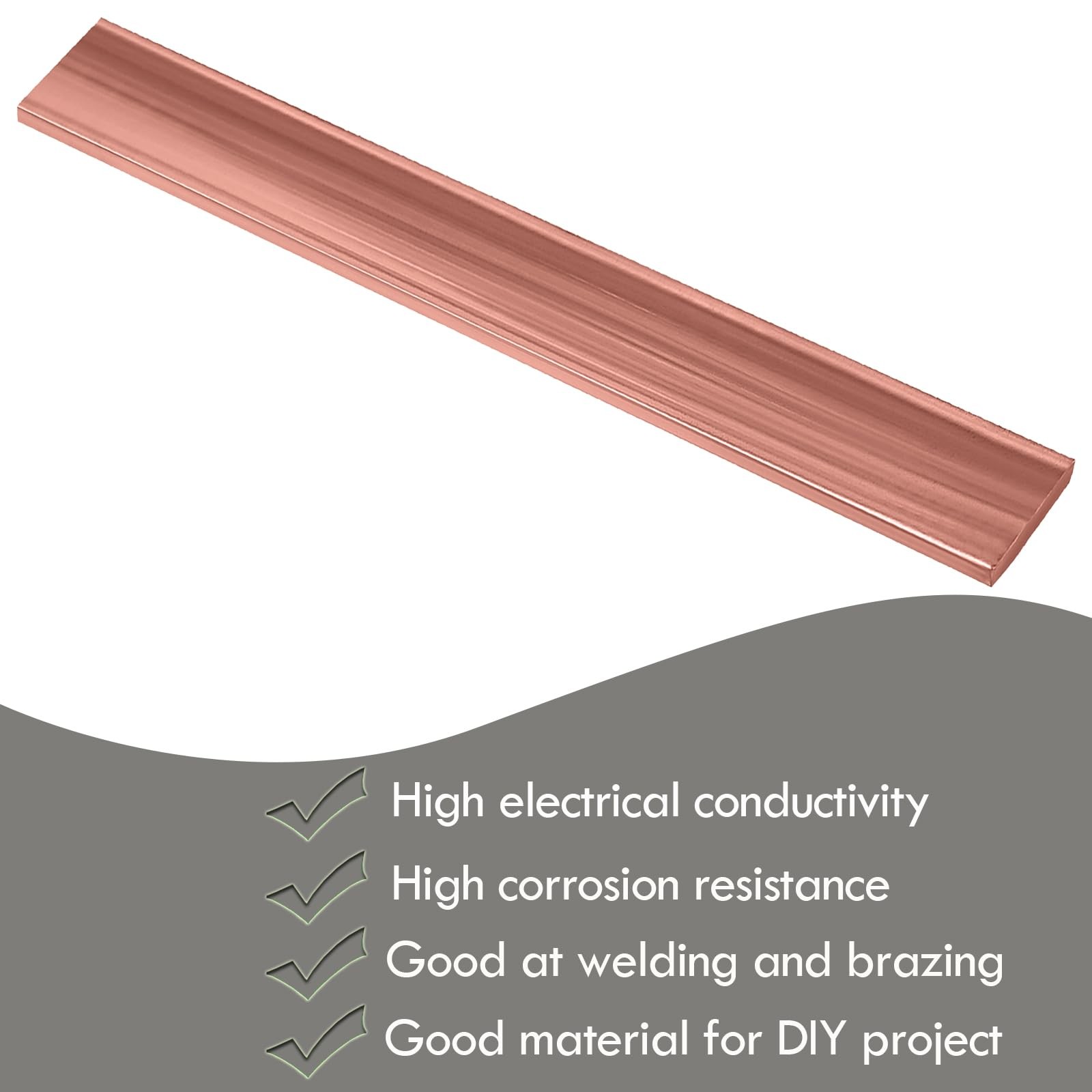 Copper 110 Flat Bar 1/8 x 2 x 12 Long, 3mm x 50mm x 305mm Copper Bus Bar Stock