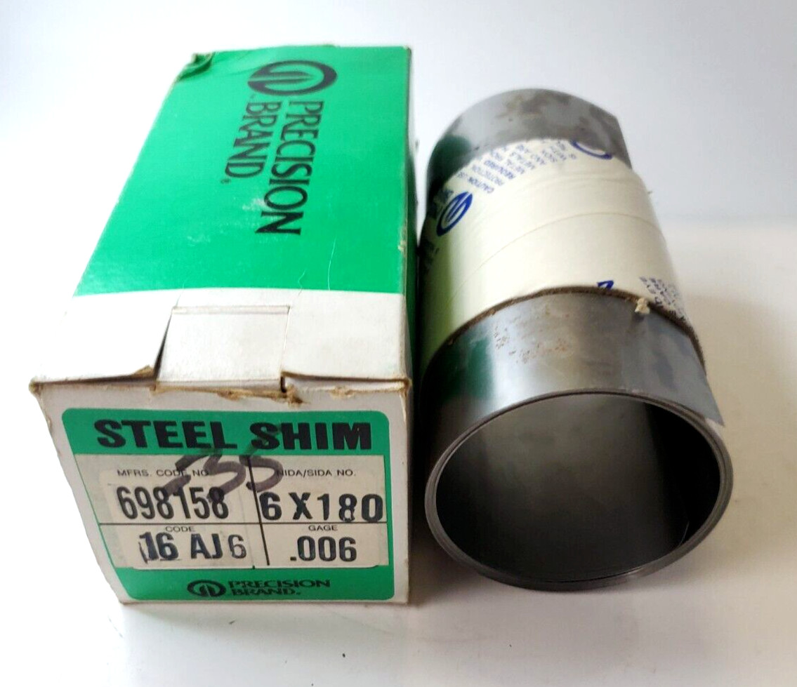 PRECISION BRAND STEEL SHIM 698158 6″ X 180″ ROLL CODE 16AJ6 6X180 .006 GAGE