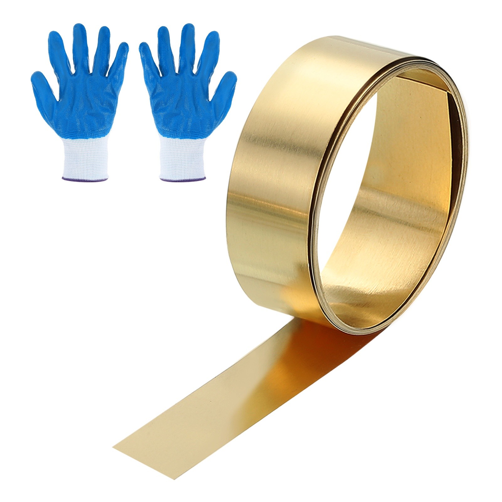 Brass Sheet Roll, 0.016 x 0.4 x 39.4 Inch H62 Thin Brass Foil Strip Plate Shim