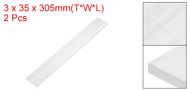 Square 6063 Aluminum Flat Bar, 2Pcs 1/8″ Thickness 1-3/8″ Width 12″ Length