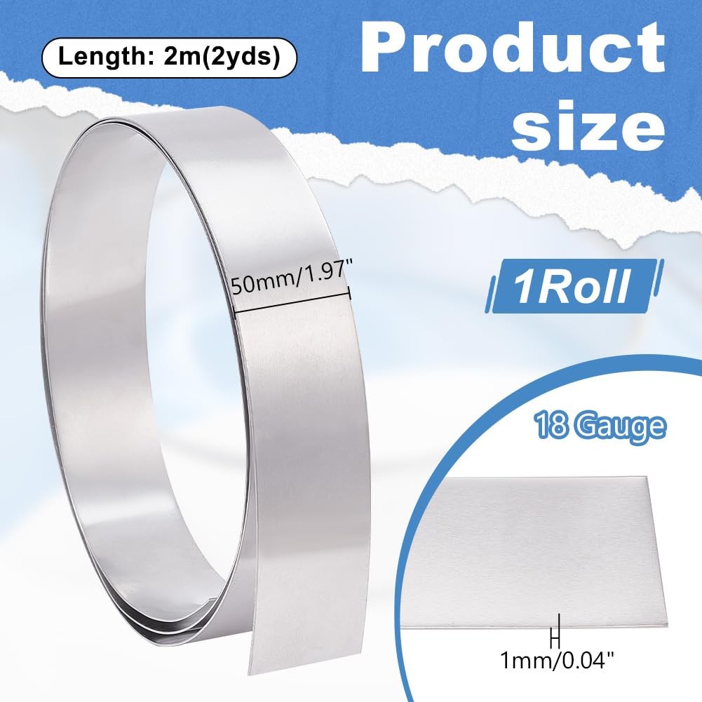 Aluminum Flashing Roll 1060 1mm x 2 inch x 6.5Ft Metal Strips Bendable Pure A…