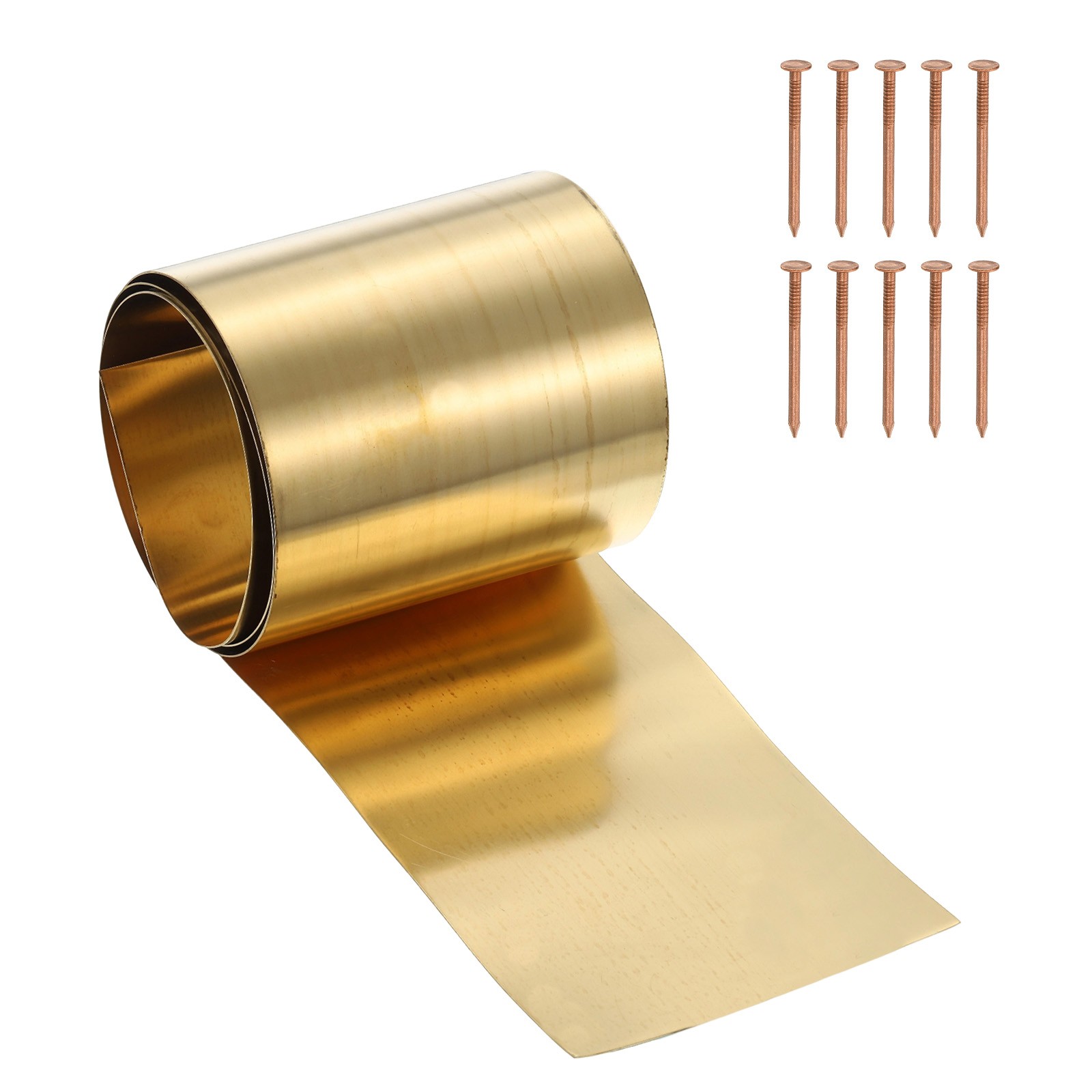 Brass Sheet Roll 3.9″ x 39.4″ 28 Gauge(0.5mm) Thickness for DIY (1 Pack, Brassy)