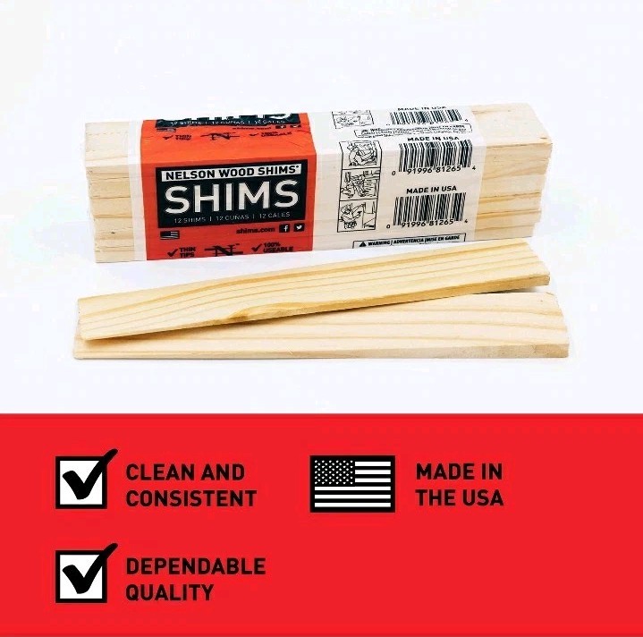 Wood Shims 8-In. Shims, High Performance Wood, 100% Kilm Dried. (2-Pk Lot) 24pcs