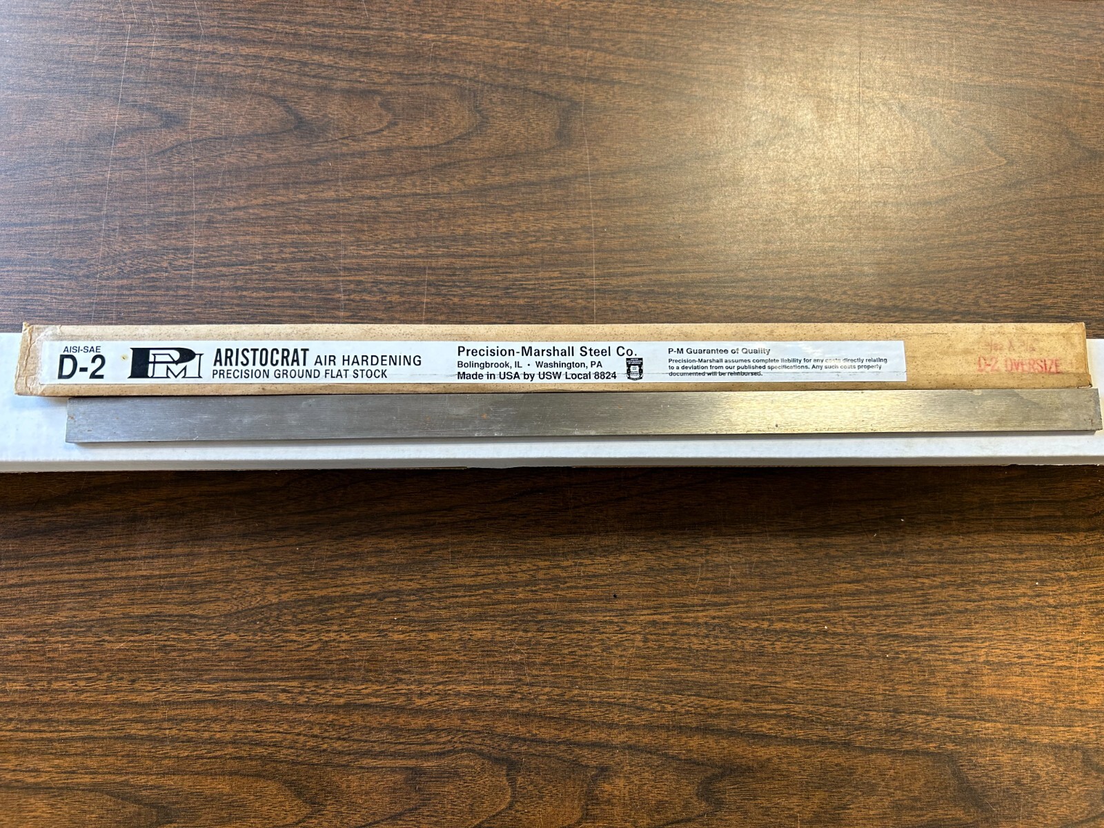 Precision Marshall 07025 5/32″x3/4″x18″ D2 Oversized Ground Stock New