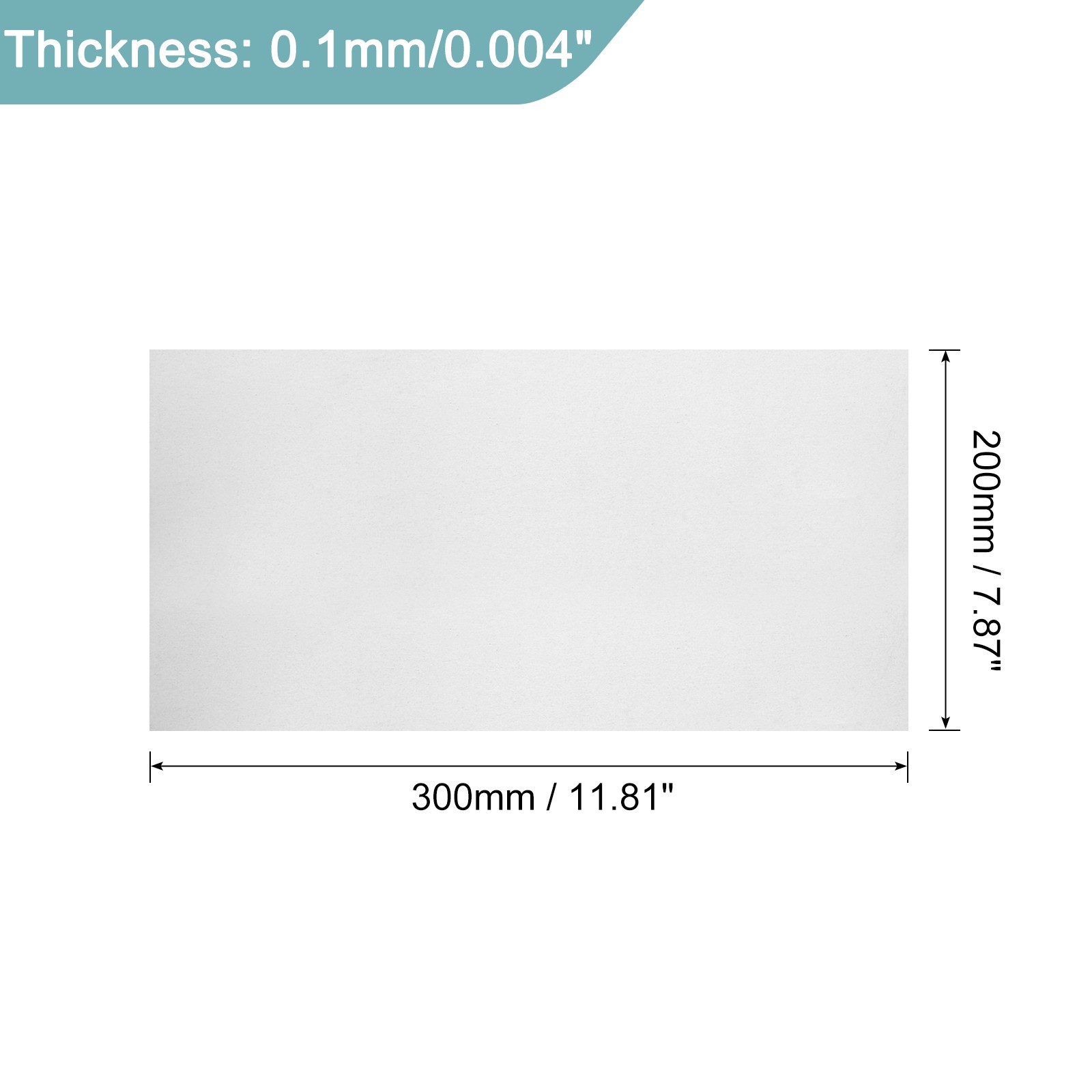 1Pcs GR2 Titanium Plate Sheet, 300x200x0.1mm Titanium Alloy Metal Sheet