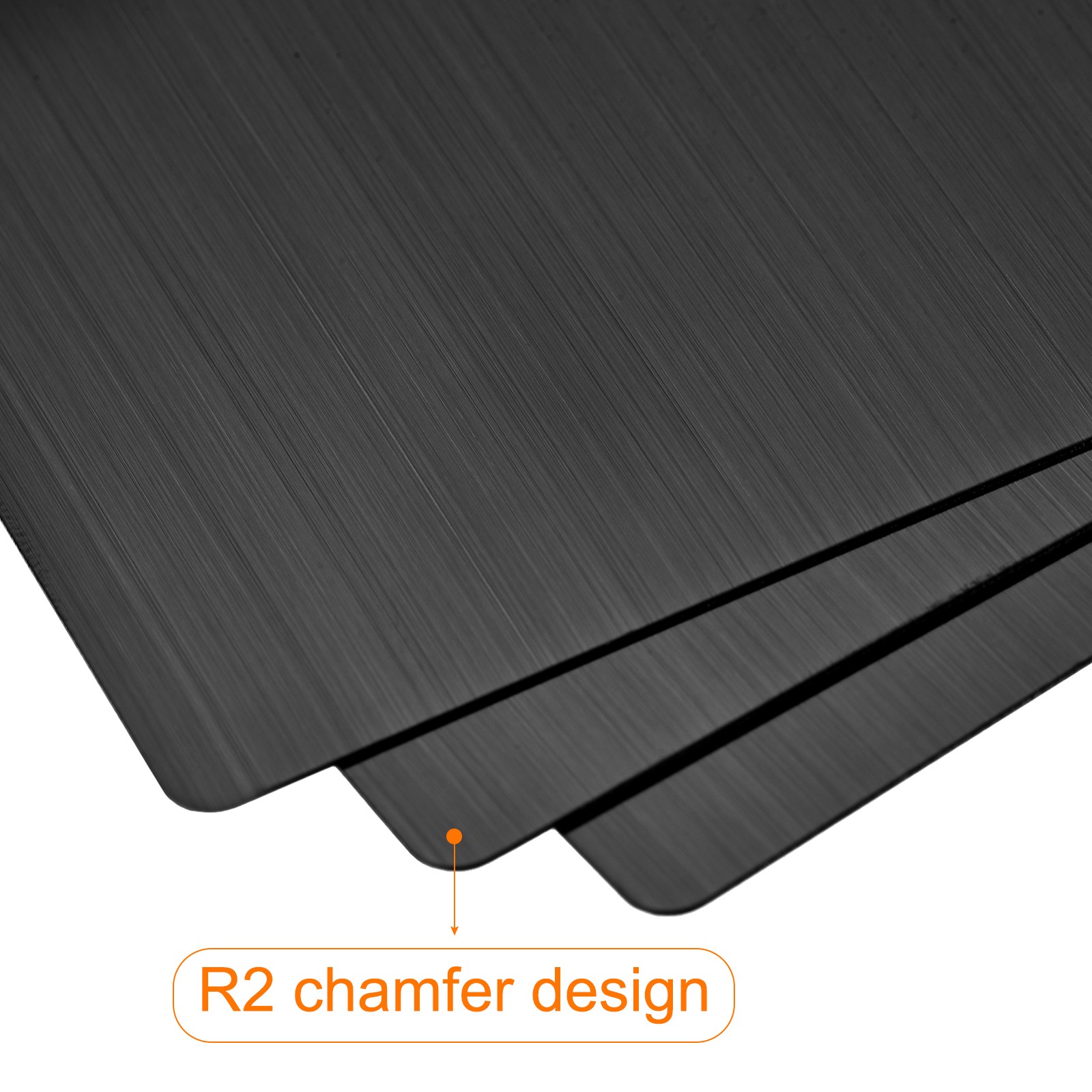 50x22x0.4mm Brushed 201 Stainless Steel Blank Metal Card Dark Gray 25 Pcs