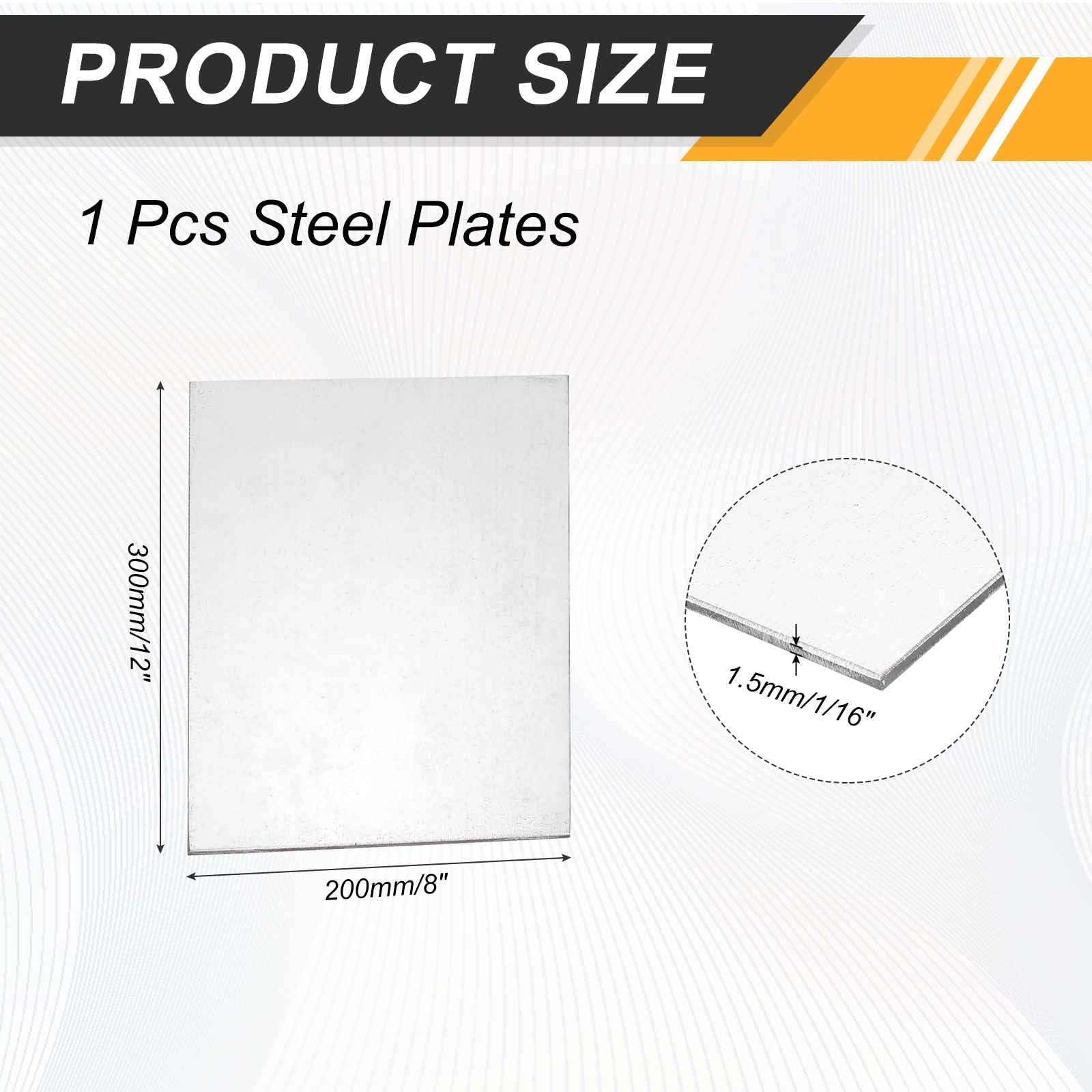 MECCANIXITY 1/16″ x 12″x8″ Steel Sheet Metal Plate 1pc