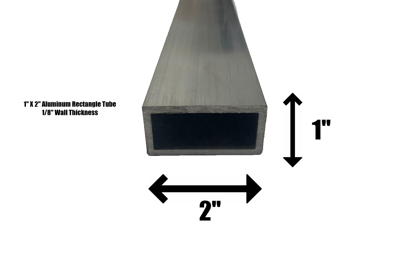 1″ X 2″ X 1/8″ Wall 6061 T6 Aluminum Rectangular Tube 12″ Piece