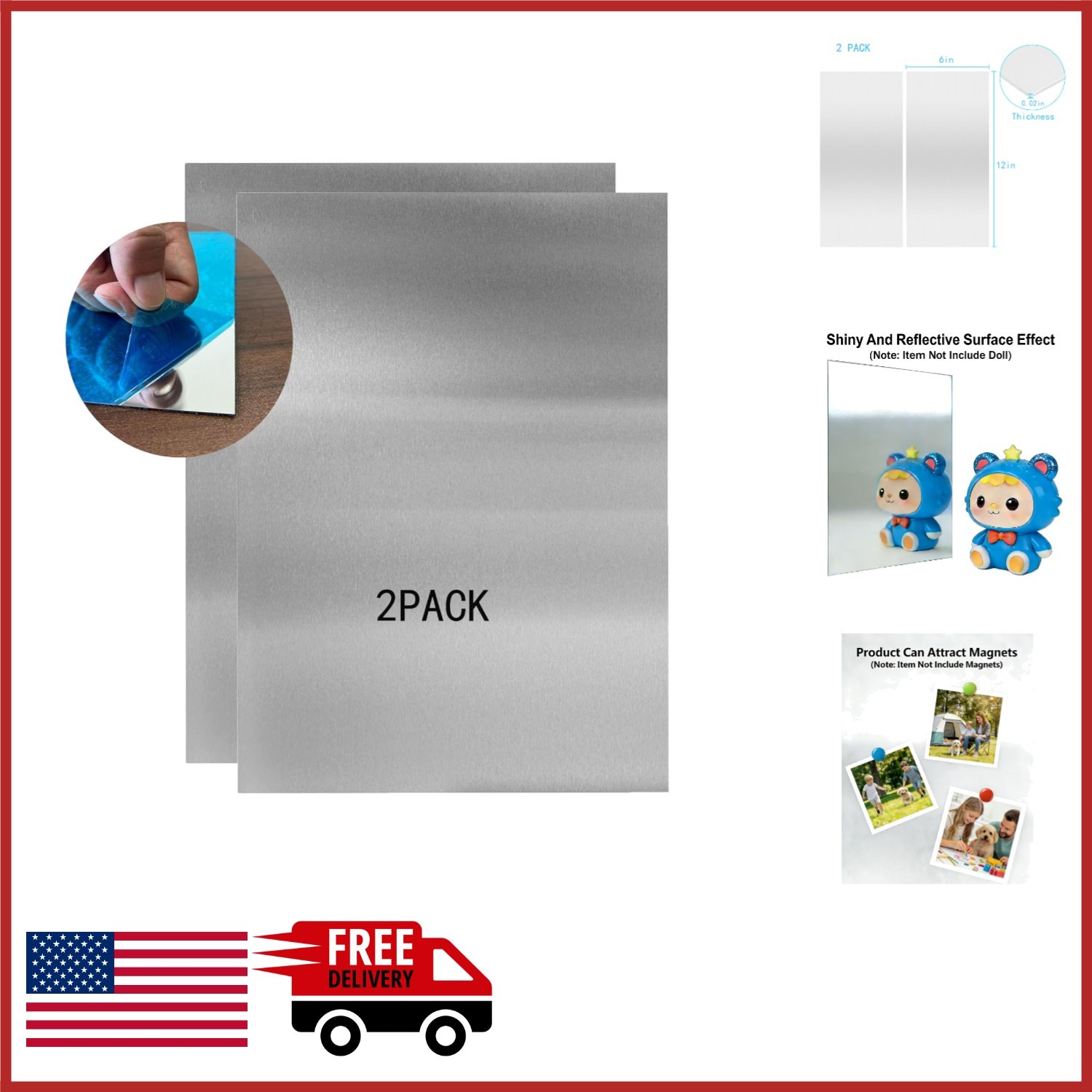 430 Stainless Steel Metal Plates 6×12 Inch for Kitchen Office DIY Projects