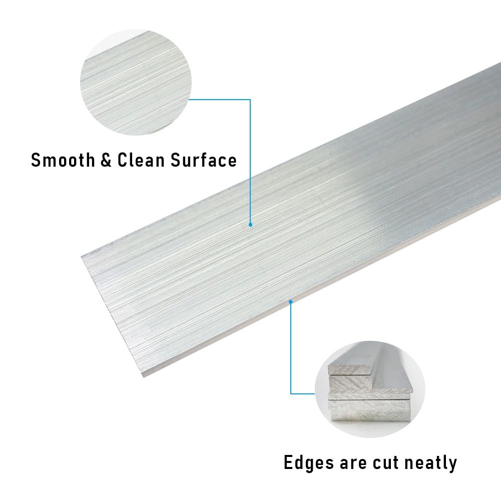 6061 Aluminum Bar 1/4″ Thickness x 2″ Width x 12″ Length Aluminum Solid Squar…