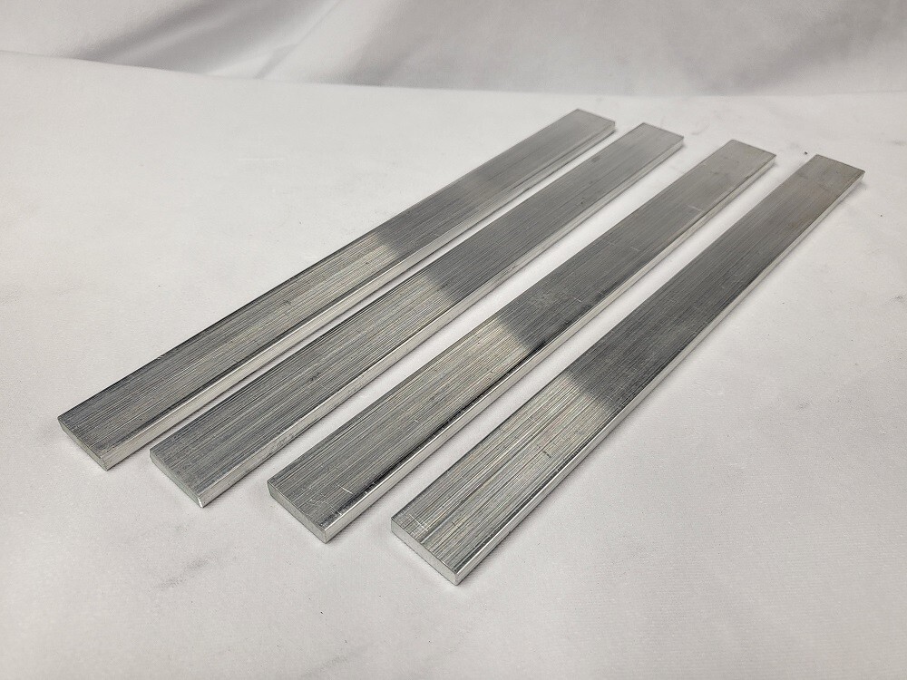 6061 Aluminum Flat Bar, 1/4″ x 1″ x 10″ long, Solid Stock, 4 pack