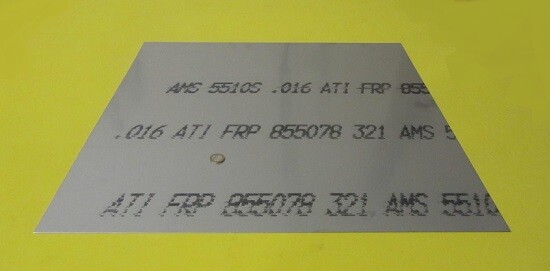 321 Weldable Stainless Steel Sheet, .016″ Thick x 24″ Wide x 24″ Length, 1 Unit