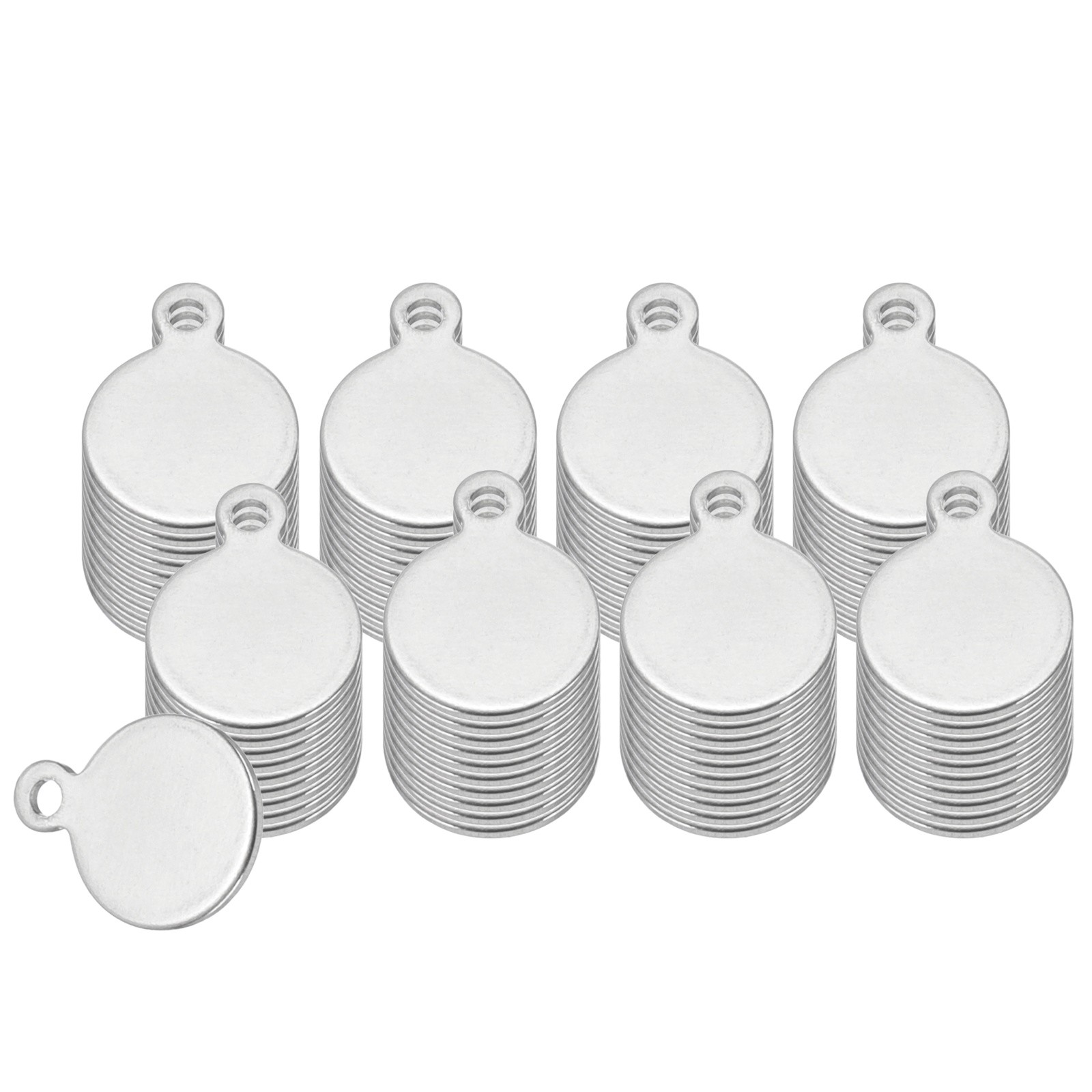120 Pcs 5/16 Inch Round Metal Stamping Blanks, Silver Tone Blank Tags