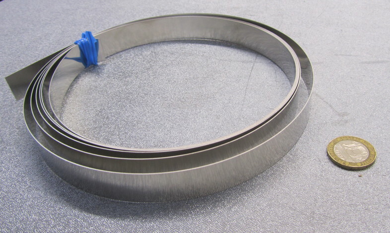 301 Stainless Steel Sheet Shim, .020″ (+/-.0010″) x 3/4″ Width x 10 Foot Length