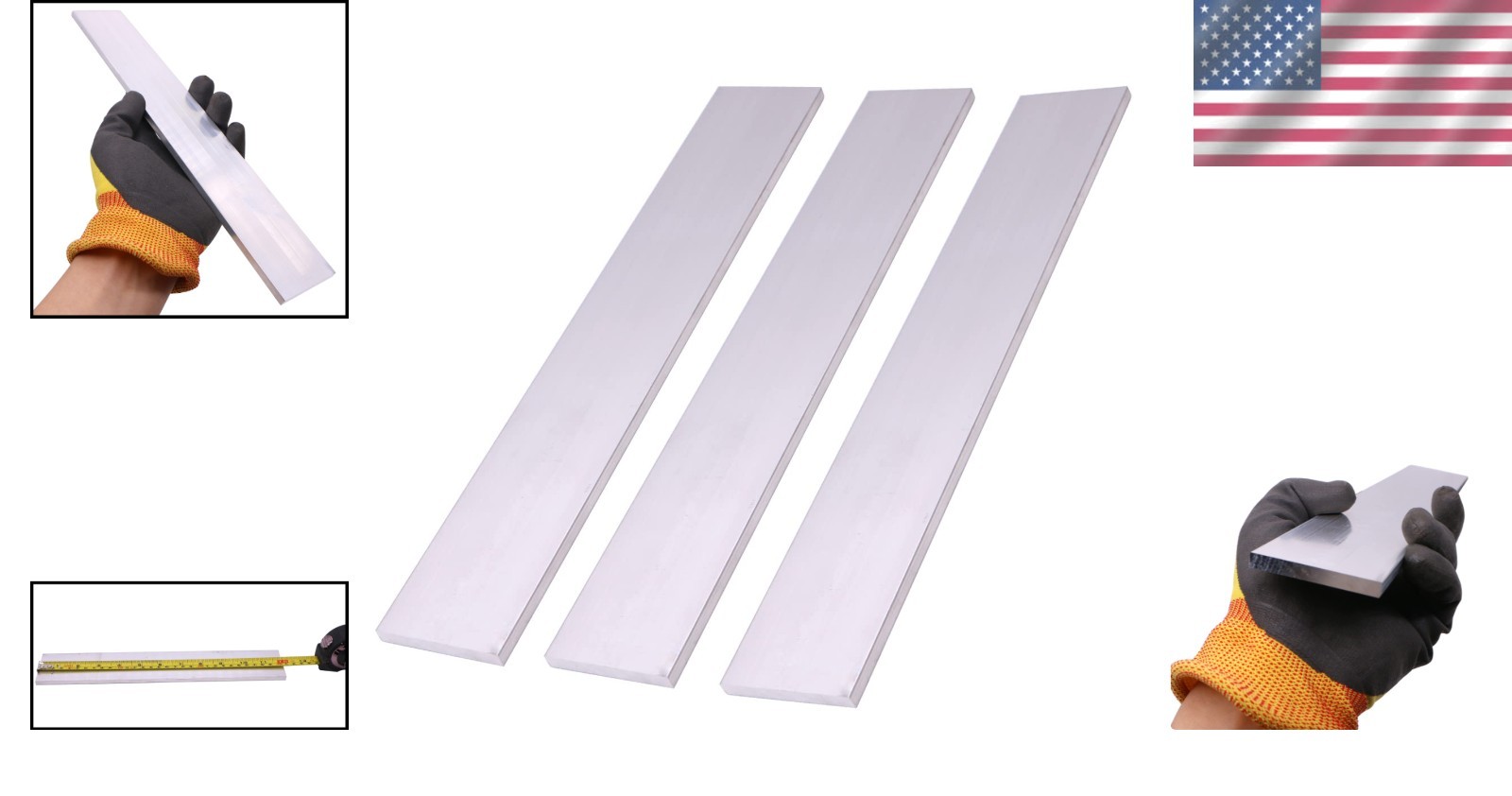 Corrosion-Resistant 3-Piece 6061 Aluminum Flat Bar – 12″ x 2″ Precision Machined