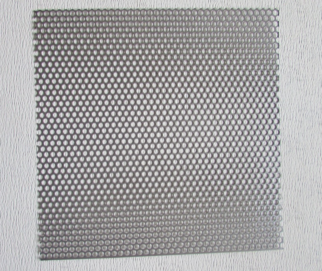 1/4″HOLES ON 5/16″CENTER–20 GA. –12″ x 12″ STAINLESS PERFORATED SHEET