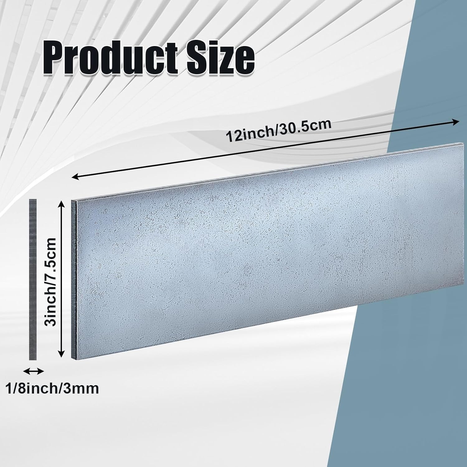 Tandefio 2 Pcs 1/8 x 3 x 12 Inches Hot Rolled Mild Steel Plate Steel Flat Plate