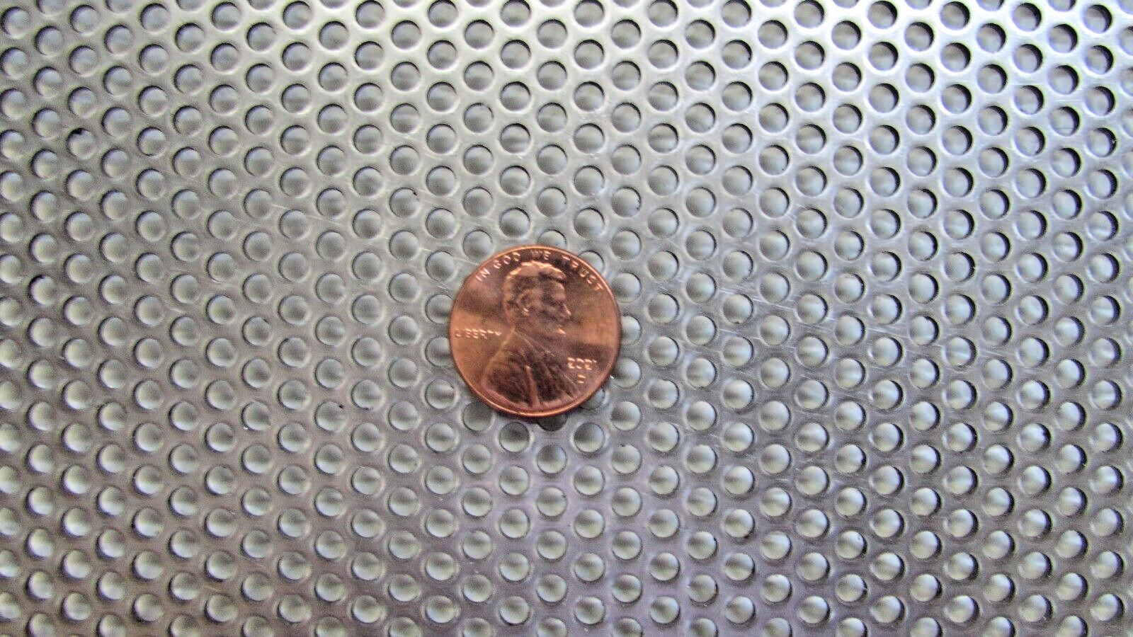 1/8″ HOLES 18 GAUGE 304 STAINLESS STEEL PERFORATED SHEET–11 ” X 23″
