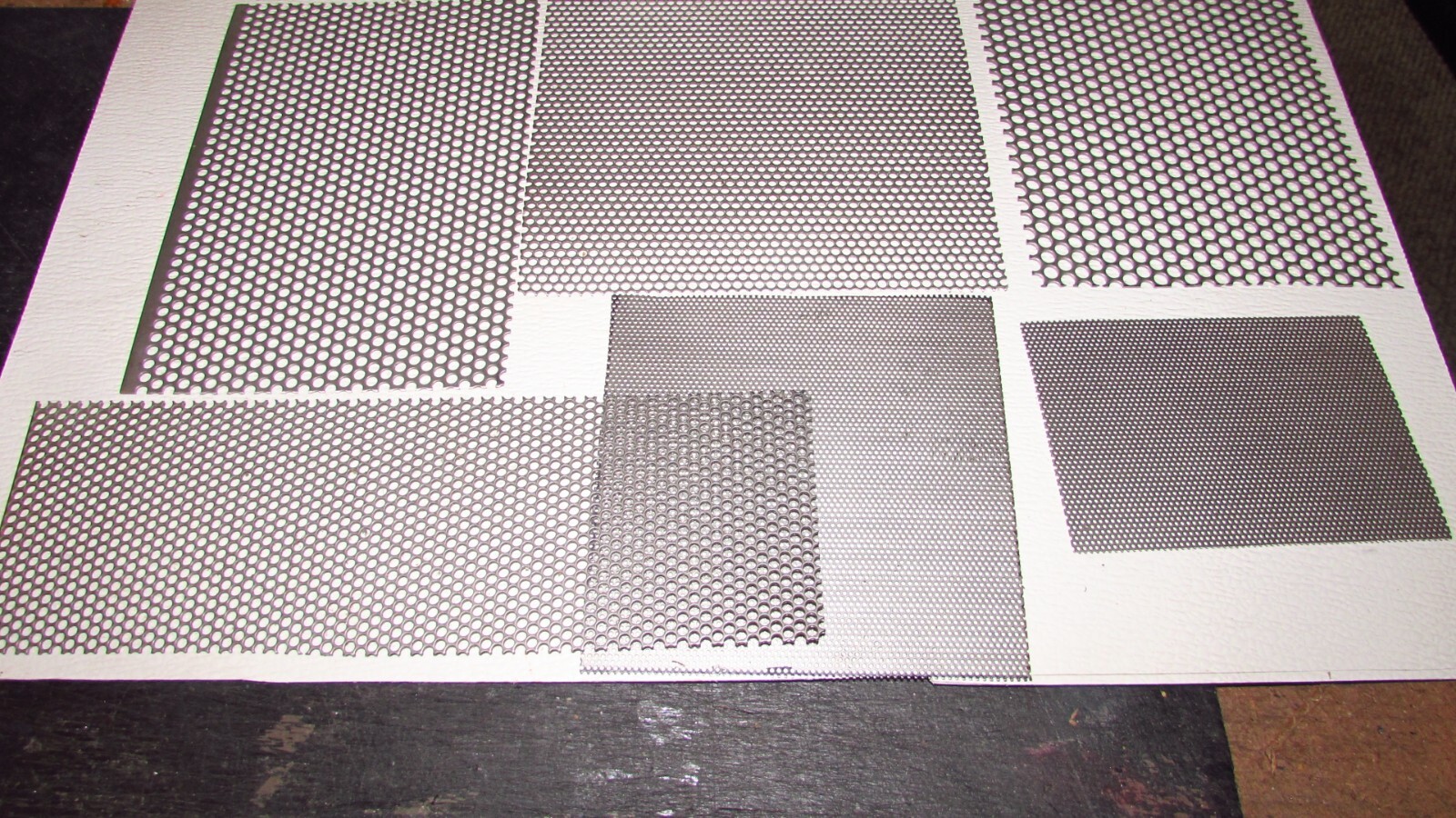 PERFORATED SHEET DROP OFF LOT–8 PIECES –1/8″ AND 1/4″ HOLE