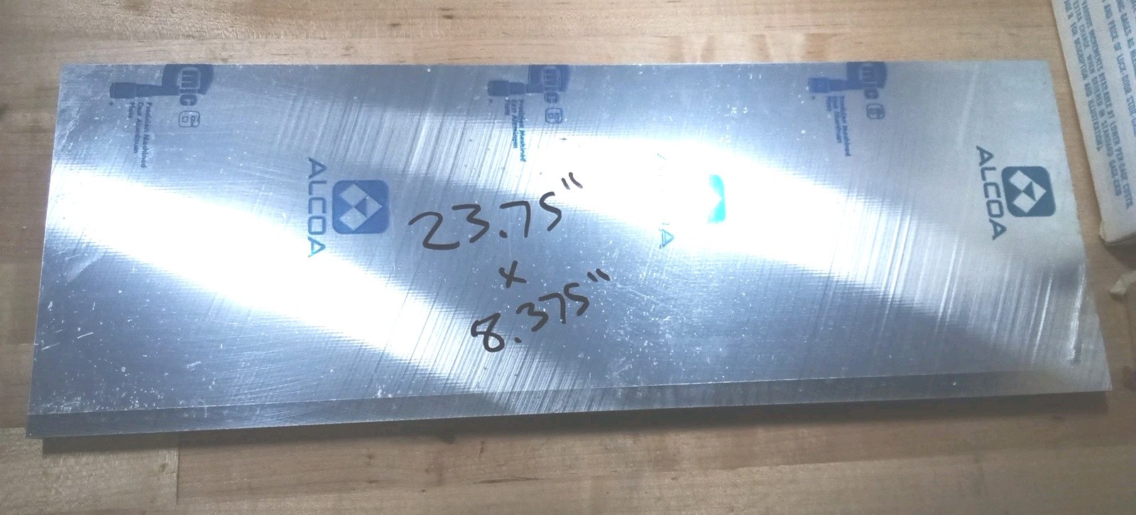 MIC-6/ALCA5 1/2″ aluminum jig plate 23.75″ x 8.375″