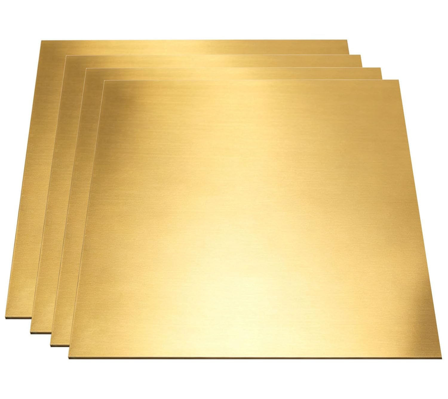4 PCS Brass Sheet 8×8 Inch 24 Gauge 0.5mm Protective Film Both Sides