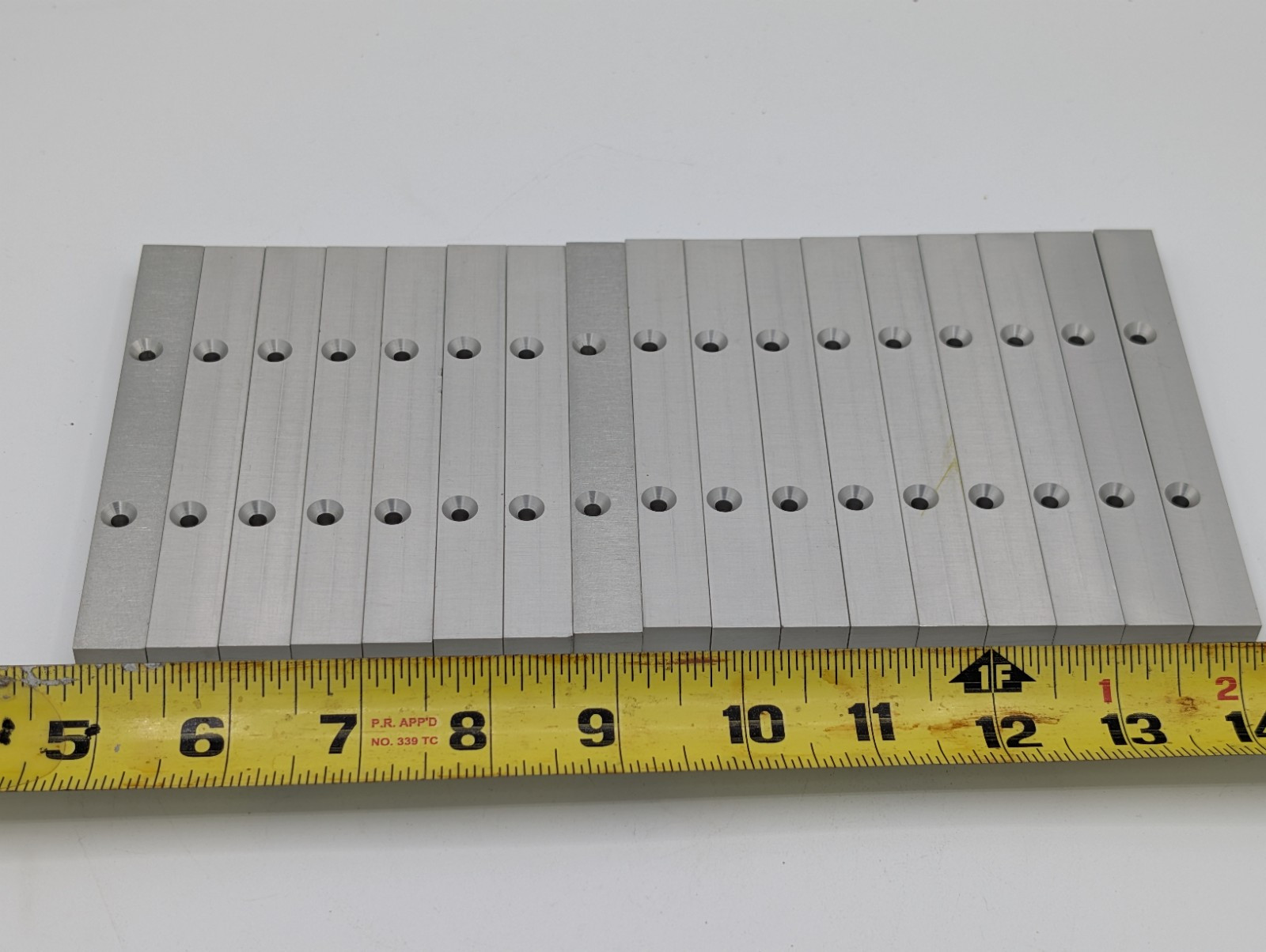 Lot Of 17 Aluminum bracket 3/8″ x 9/16″ x 4 7/8 machined Recessed Tapped 6-32