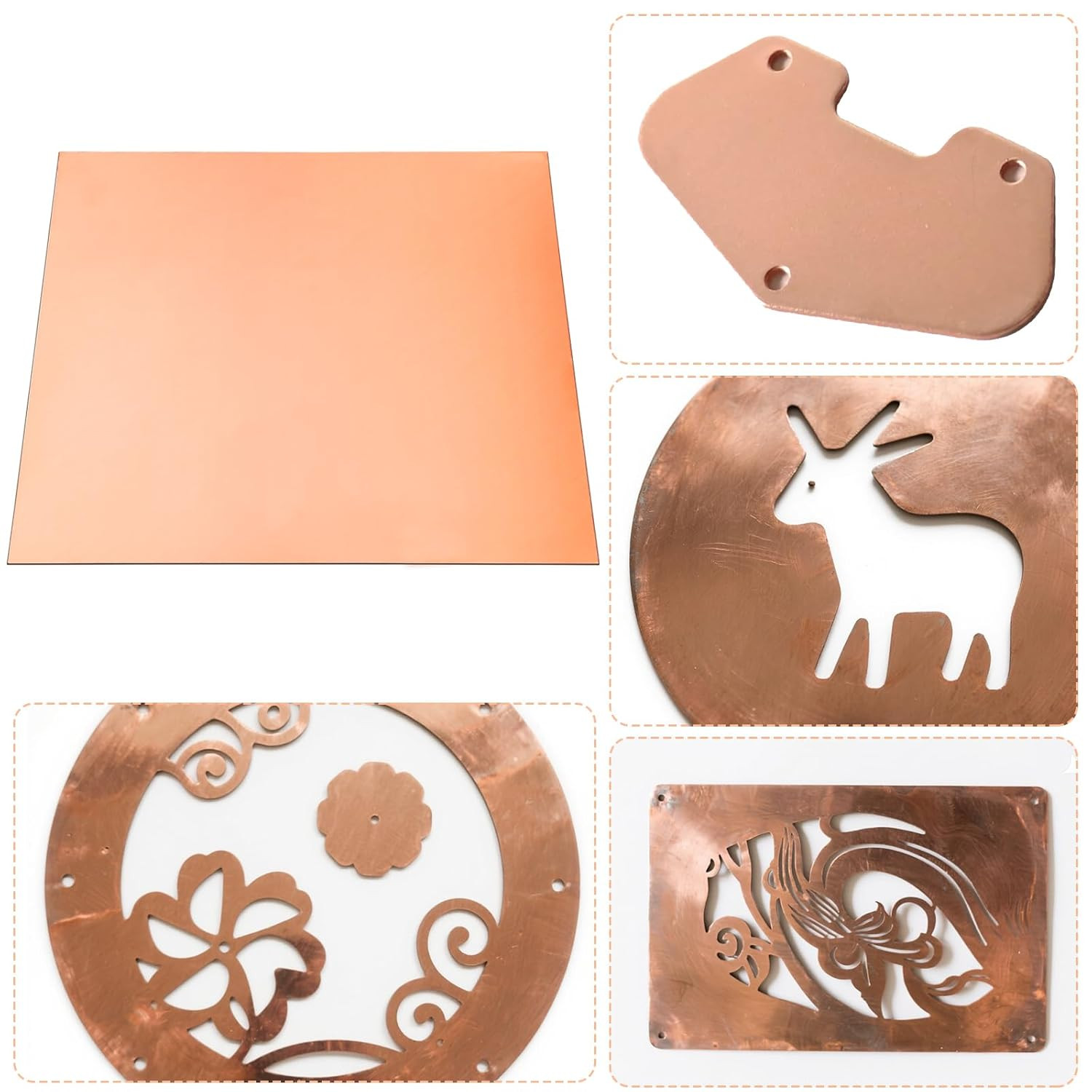 ZOFORTY Pure Copper Sheet 12 X 12 Inch 18 Gauge/1Mm Metal Copper Plate Film Atta