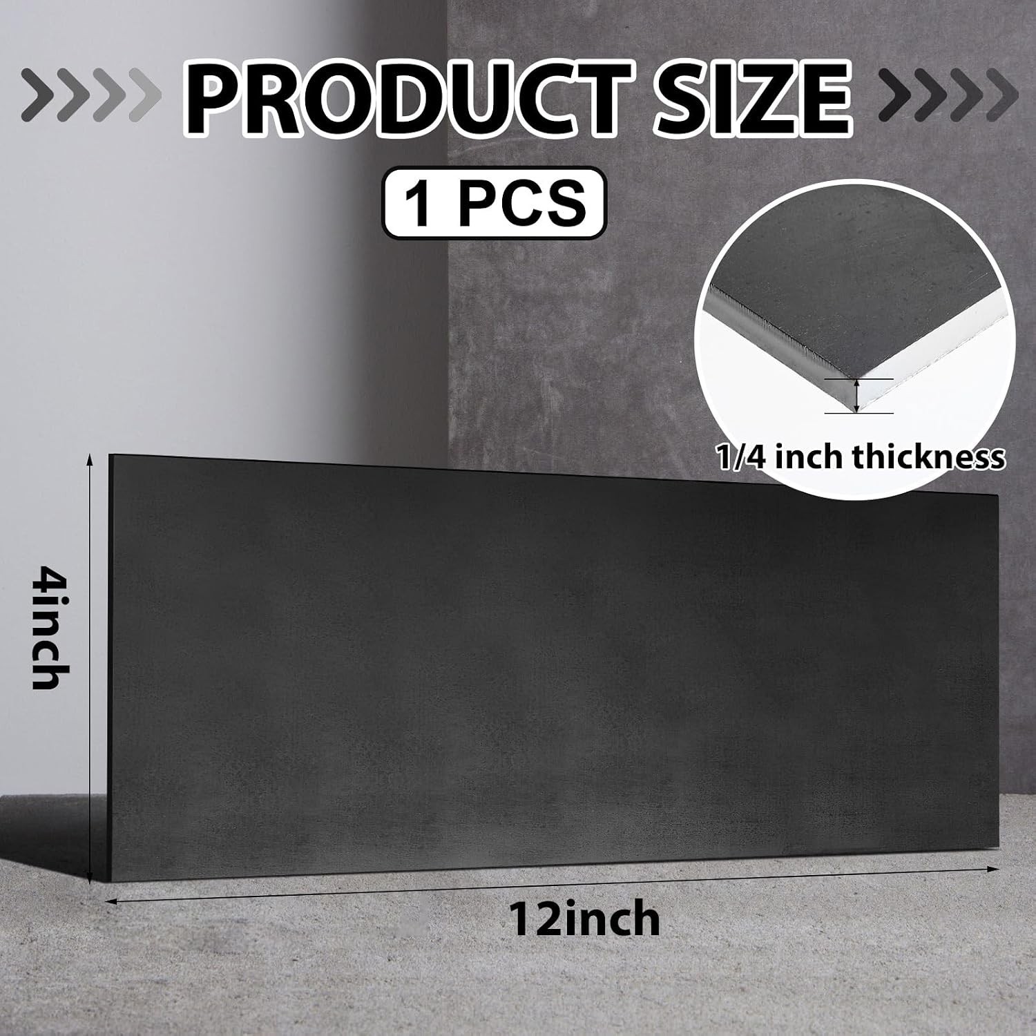 1 Piece 1/4 x 4 x 12 Inch A36 Steel Plate Hot Rolled Metal Base Plate Flat Ba…