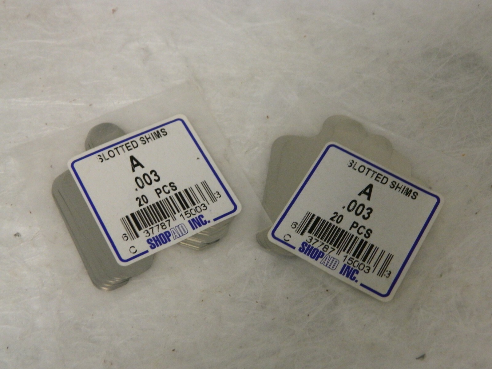 ShopAid Slotted Shim Stock 2" Long x 2" Wide x 0.003" Thick Qty 4