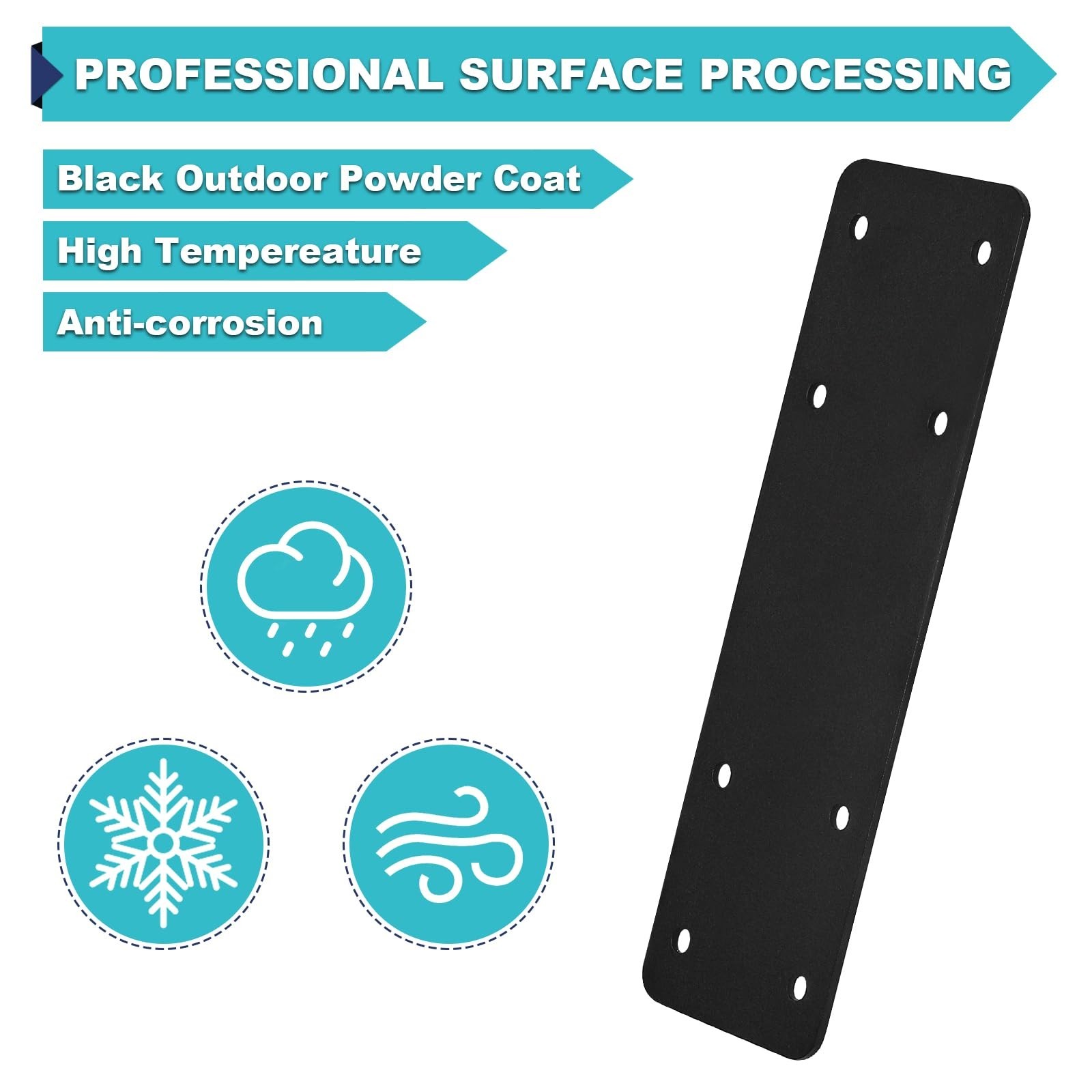4pcs Steel Flat Plate Connectors 10″x3″ I Shape Bracket Mending Plate for Wood R