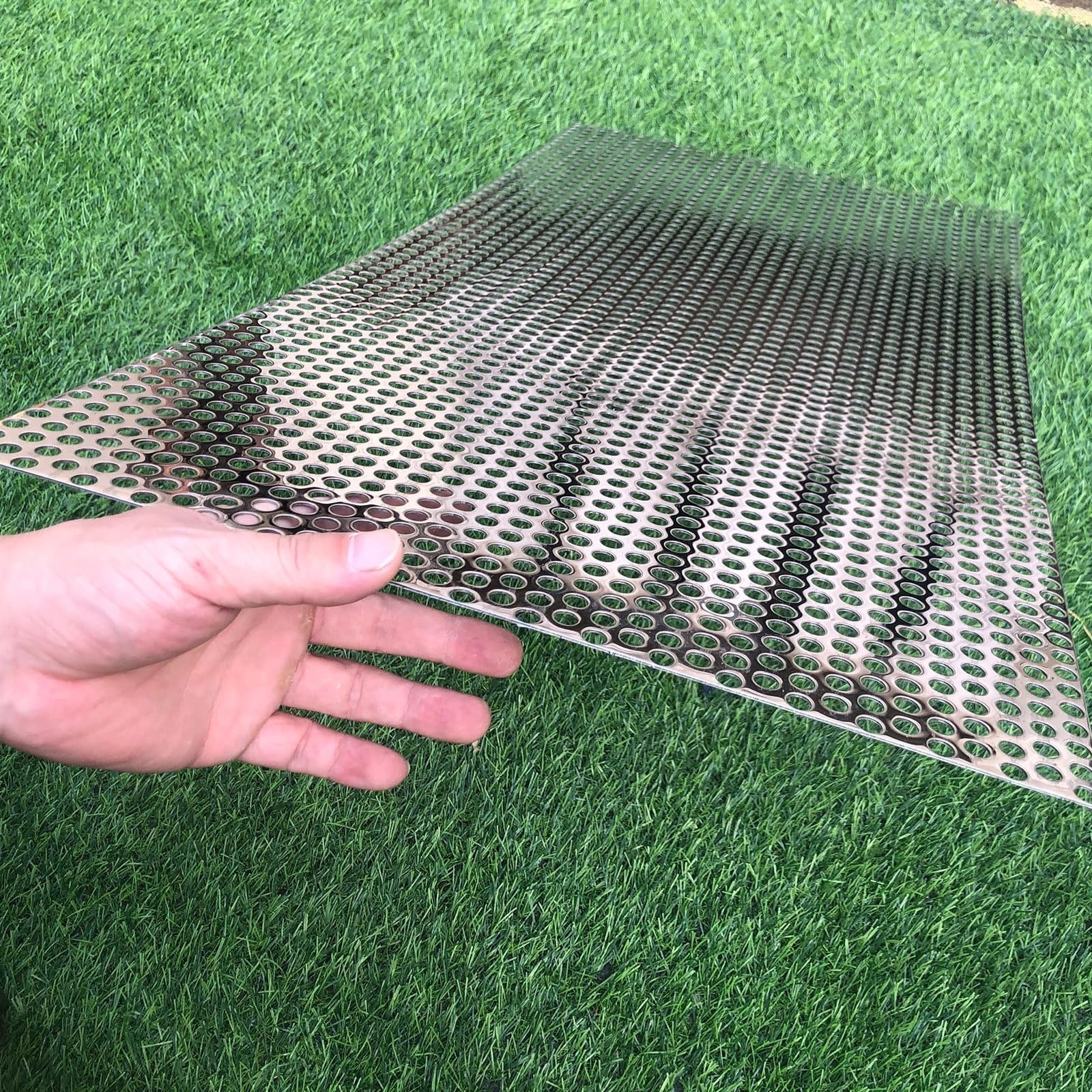 Perforated Metal Sheets 19 Gauge 30″x15″ Stainless Steel Mesh Panel 8mm Aperture