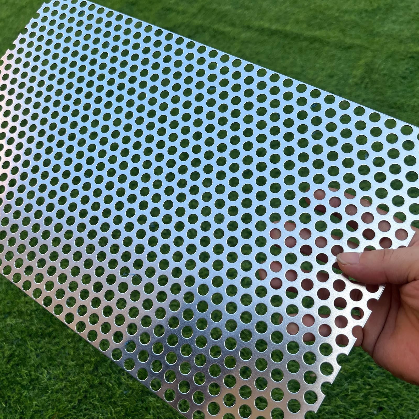 Aluminum Perforated Metal Sheets 16 Gauge 8mm Opening Mesh Screen 16×10 Inch