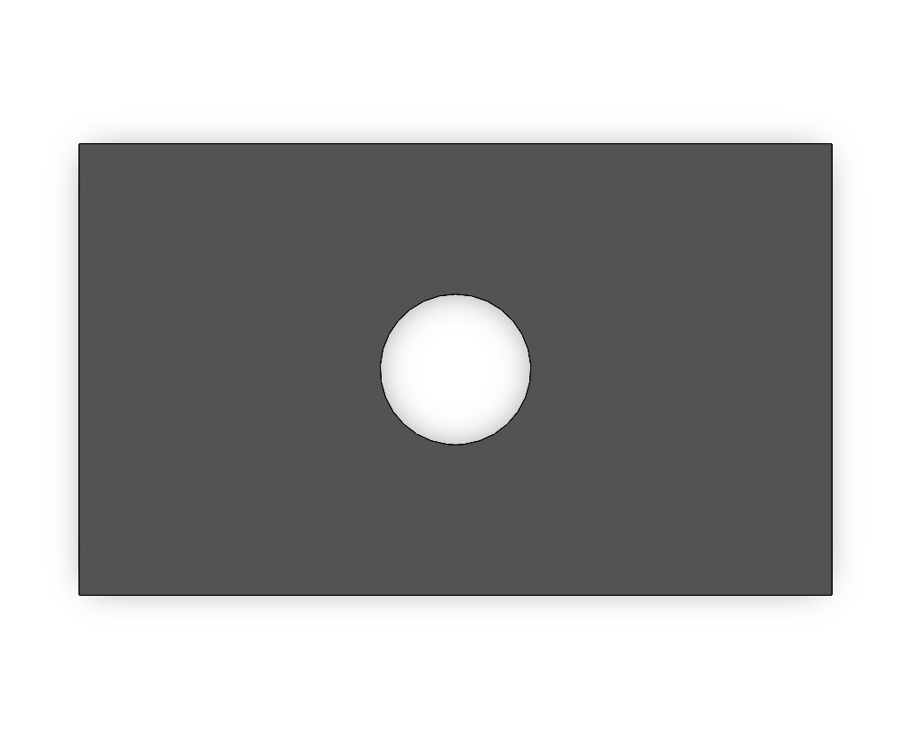1/2″ Thick, 3.5″ x 5″ Steel Square Plate – ( 11/16″ ) Center Hole