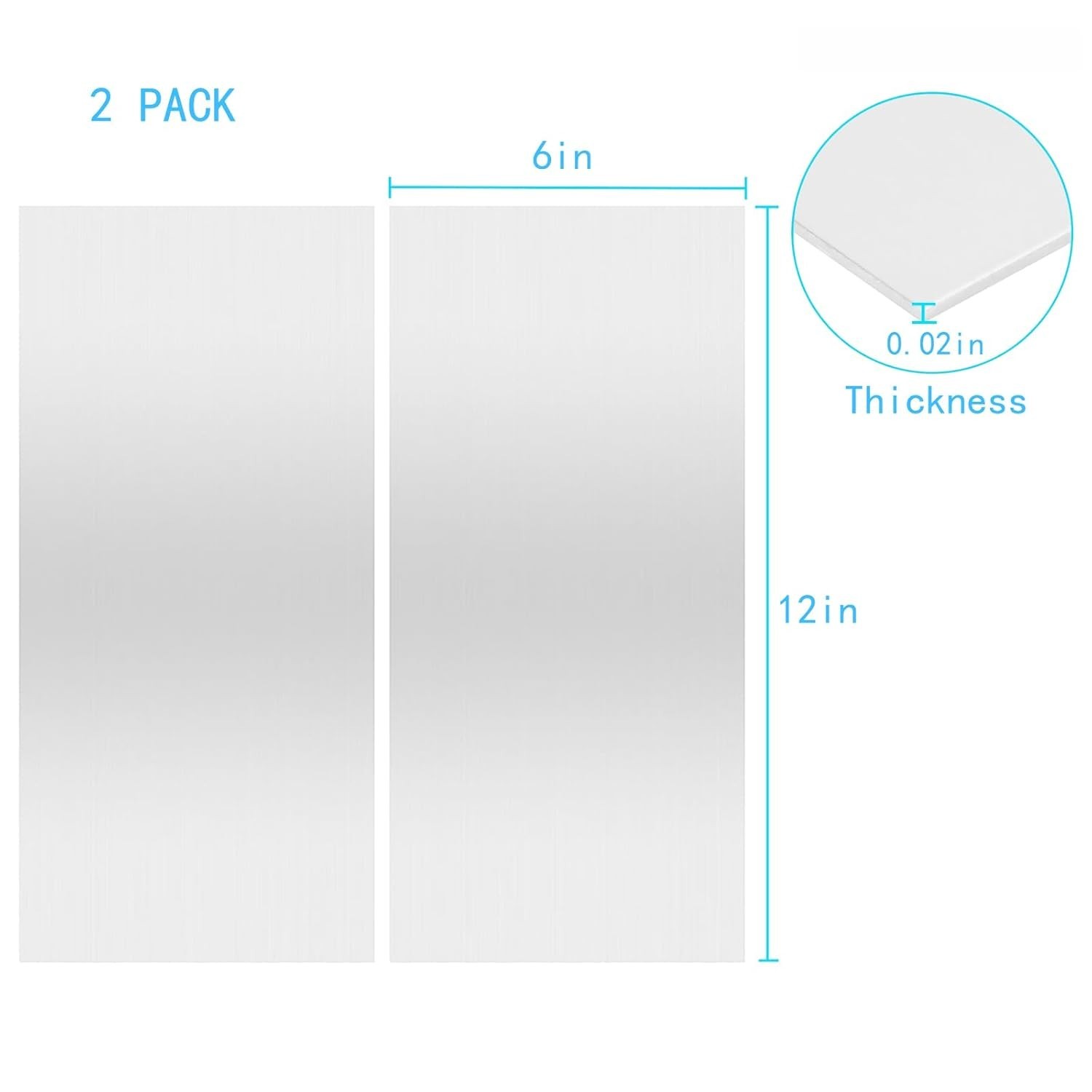 430 Stainless Steel Plates – 6×12 Inches, 0.5mm Thick, Mirror Finish