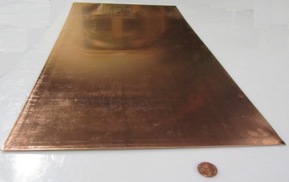 101 Copper Sheet 1/8 to 1/4 Hard .032″ Thick x 12.0″ Wide x 24.0″ Length