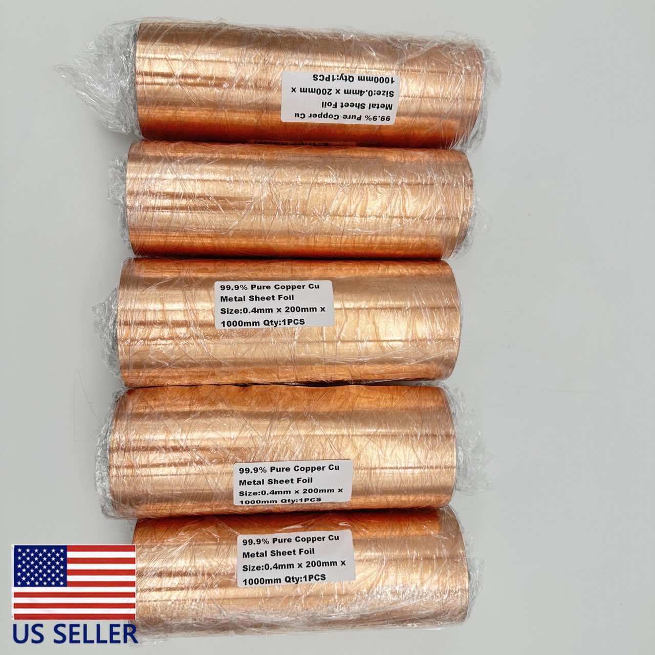 1PCS 0.4mm x 200mm x 1000mm 99.9% Pure Copper Cu Metal Sheet Foil