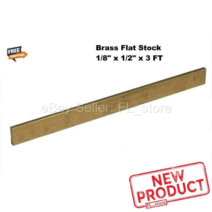Solid Brass Flat Stock 1/8″ x 1/2″ x 3 Feet Alloy 360 Mill 36″ Long Rectangle