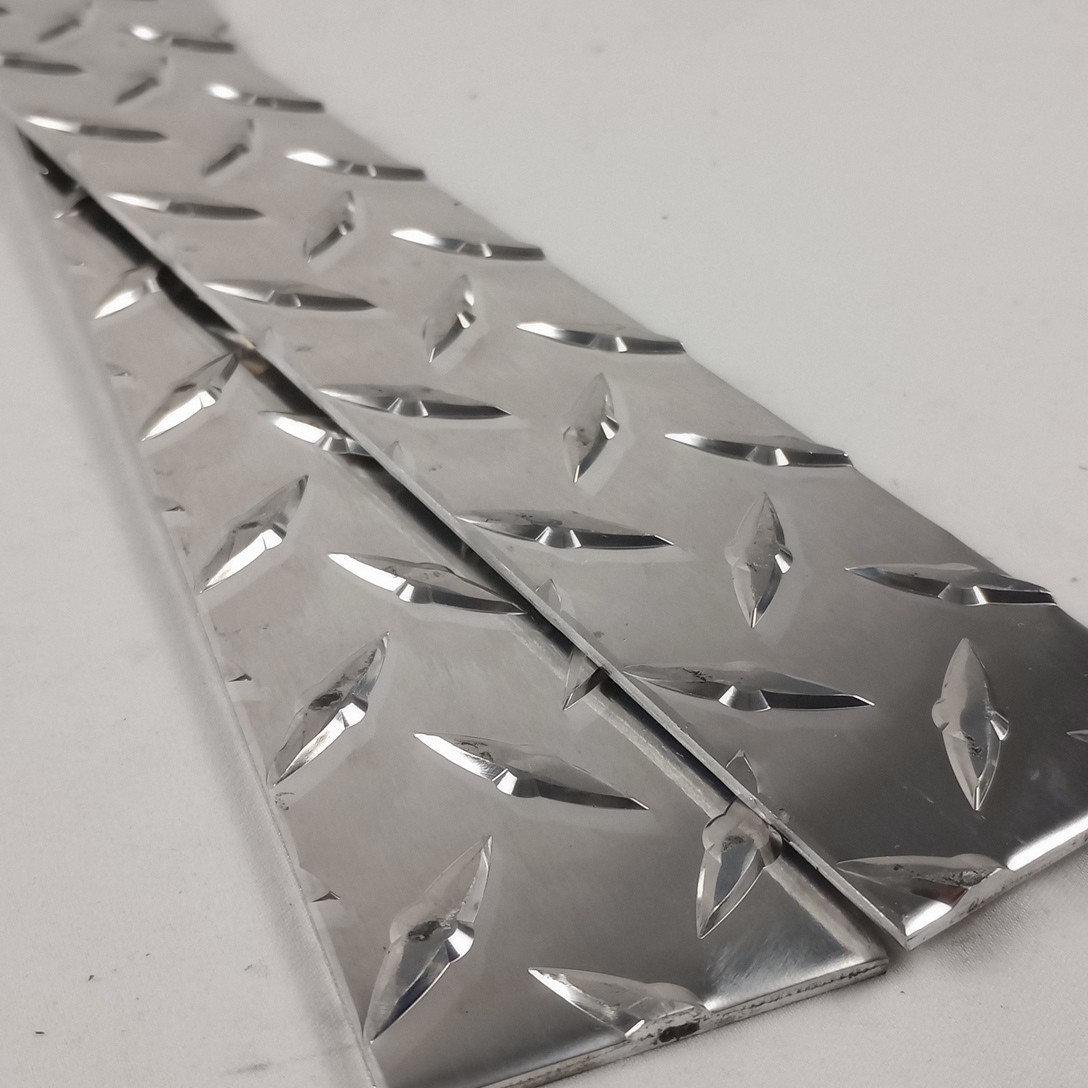 2″X12″ 1/8″ Aluminum Diamond Plate 3003 Floor Plate Tread Plate Strip (Qty: 1)