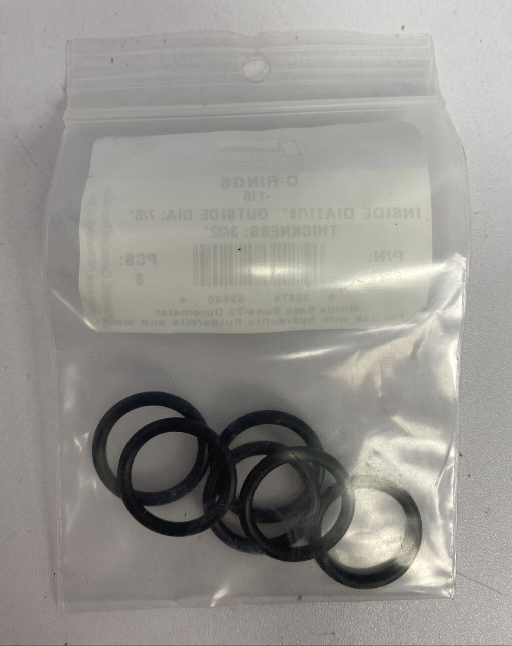 Double O Rings Inside Dia 11/16” Outside Dia 7/8” Thickness 3/32” 52520 6pc