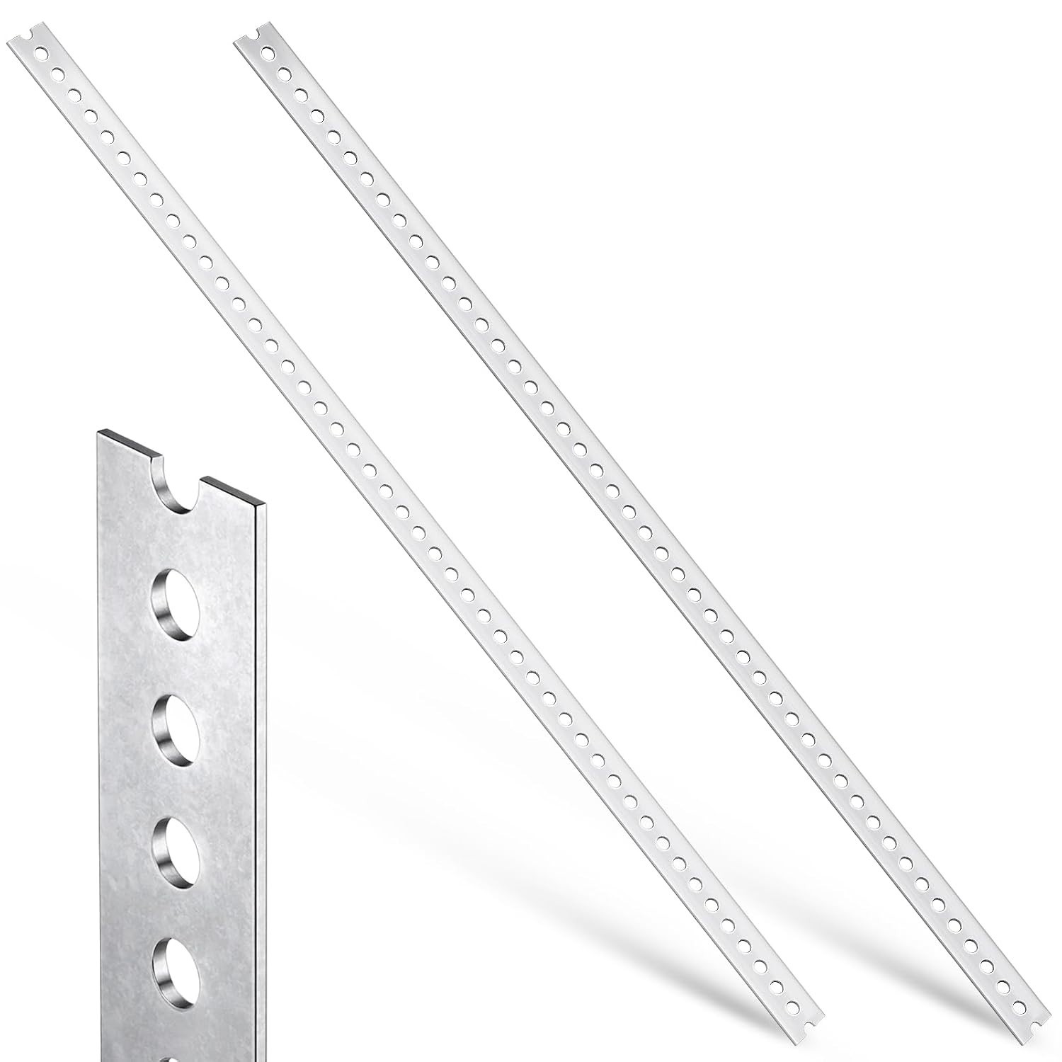 2 Pcs Slotted Flat Bar Steel 1-3/8 Inch Wide x 36 Inches Long x 0.08 Inch Thi…