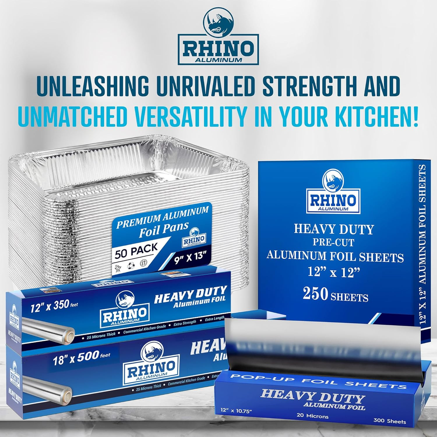 Heavy Duty Aluminum Foil – 18 X 525 Sf Roll, 25 Microns Thick – Commercial Grade
