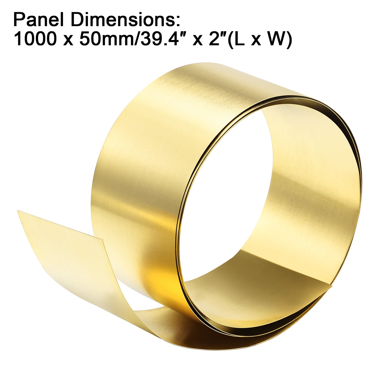 1000mm x 50mm x 0.2mm Brass Roll for DIY Projects Metal Foil Plate