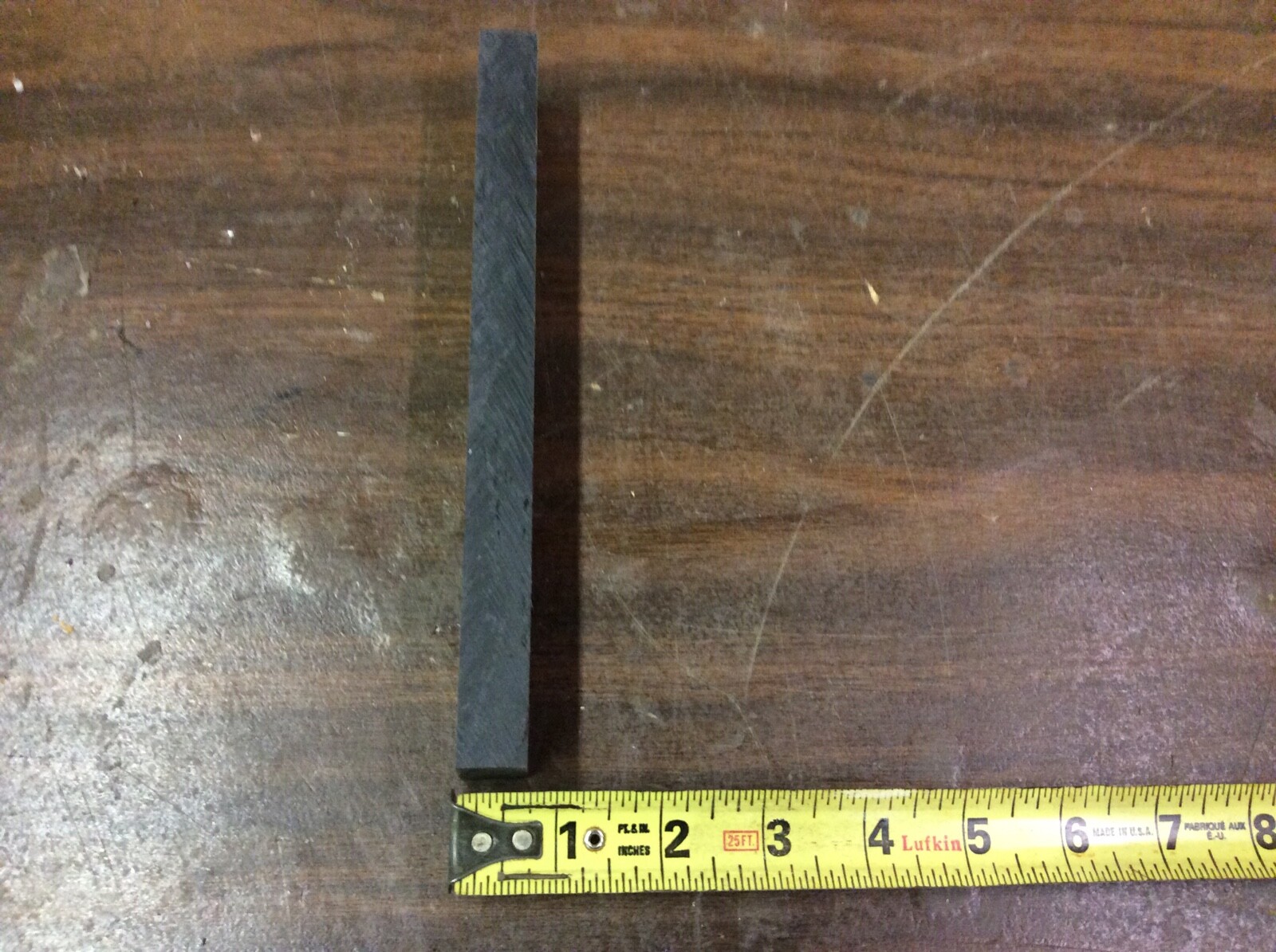 Black NYLATRON FLAT STOCK machinable plastic sheet bar .625” x 1.25” x 8.125”