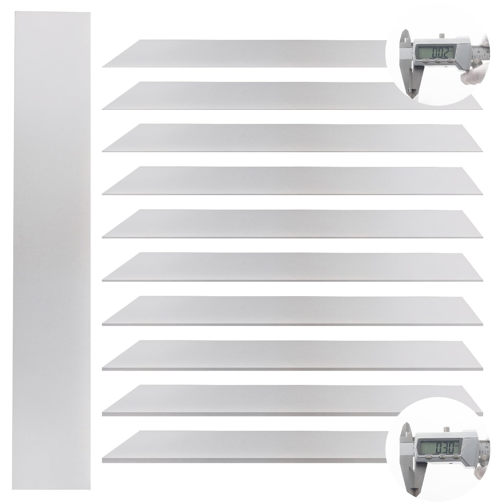 60 PCS Stainless Steel Shim Stock Assortment, 1″ x 6″ Metal Shims for Leveling &
