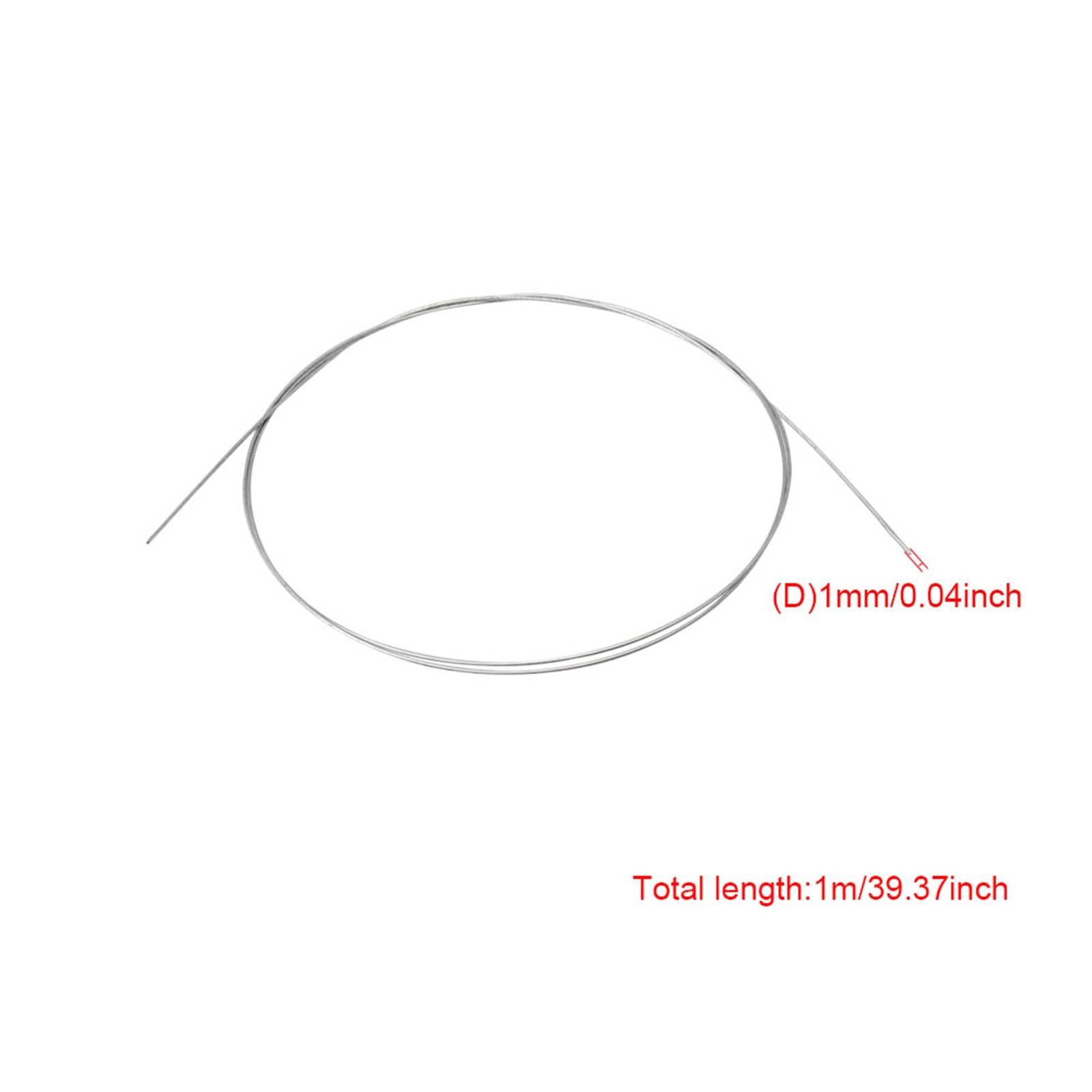 1m 18# Steel Piano Music Wire Broken Strings Replacement Dia 1mm Silver 1 PCS